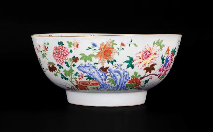 Chinese export porcelain famille rose punch bowl | MasterArt